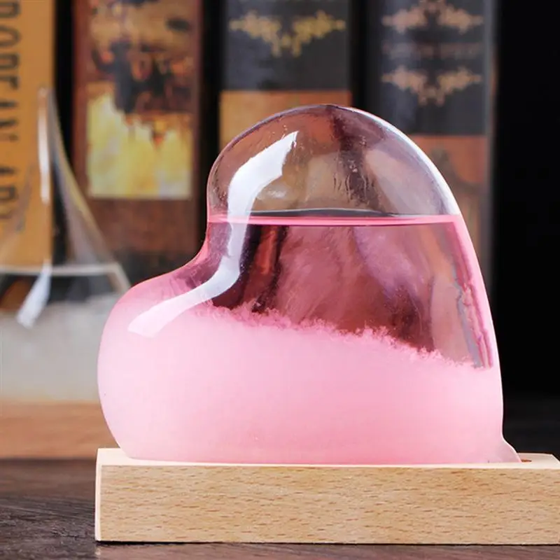 

Valentines Day Gift Storm Glass Bottle Romantic Heart Shape Weather Forecast Predictor Monitor Bottle Desktop Decoration