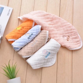 

5pcs Children Wash Cloth Cotton Blend Small 6 Layers Home Infant Ultra Soft Saliva Nursing Handkerchiefs Baby Face Towel Feeding