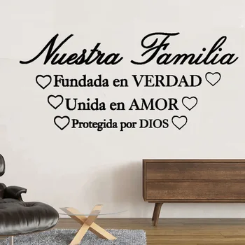

Quote Wall Decal Sticker Quote Vinyl Bedroom Truth Joined in Love Kept by God Bible Verse Spain Spanish Our Family Pattern 3552