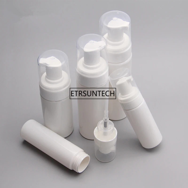 100pcs Cleanser Mousse Bottle Empty Refillable Plastic Pump Bottle Vial Trip Pot Foam Soap Liquid Mousse F3553