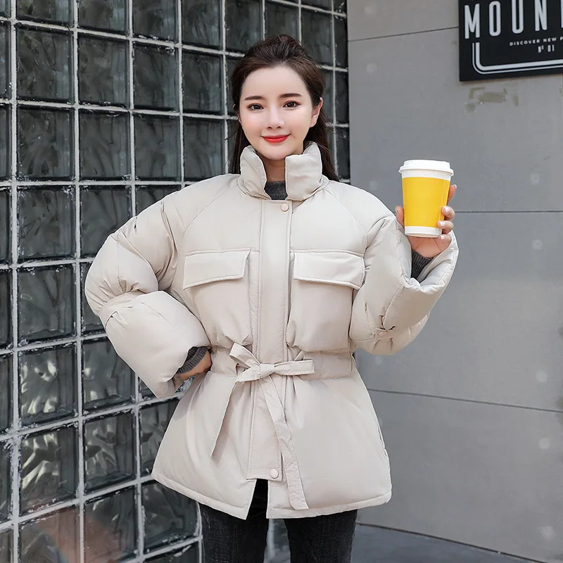 Белый Abrigos Mujer Invierno короткая зимняя куртка женская меховая хлопковая стеганая куртка Женская парка Женская куртка зимнее пальто для женщин - Цвет: Белый