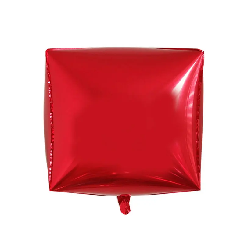 24 дюйма 3D куб фольгированные шары квадратные украшения для свадьбы дня рождения вечерние принадлежности разноцветные, алюминиевые воздушные шары - Color: Red