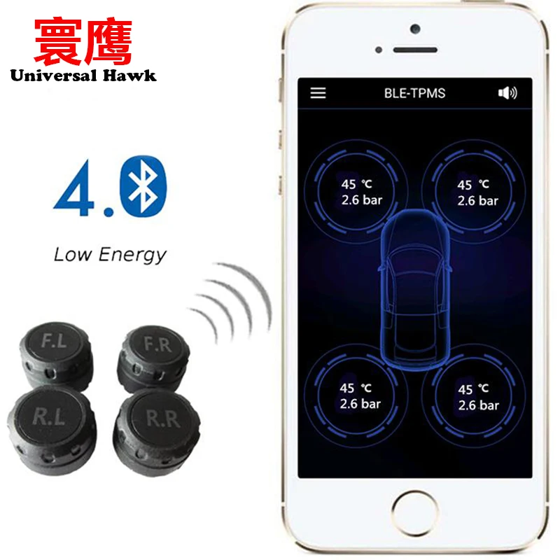 Умная Автомобильная TPMS система мониторинга давления в шинах Bluetooth приложение для