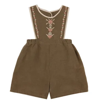 

2020 Ins Apolina Girls Summer Clothes Baby Embroidered Twin Clothes Girls Clothing Bodysuit Cotton and Linen Outfit B