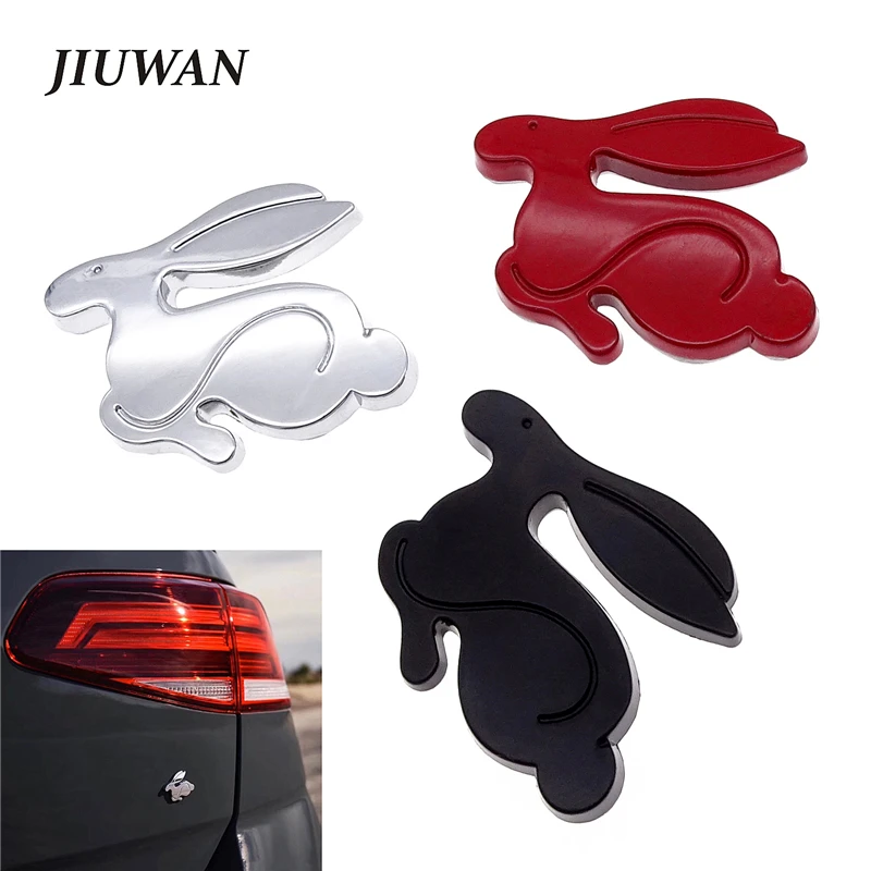 

Universal 1 PCS 3D Metal Running Rabbit Emblem Rear Trunk Badge Cartoons Car Styling Decal For VW Jetta Golf BMW Audi Chevrolet