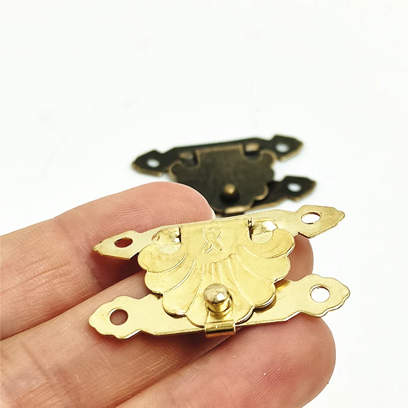 12pcs Flip Latch Antique Bronze Hasp Jewelry Home Finuture Buckle Decorative Wooden Padlock Case Box Lock