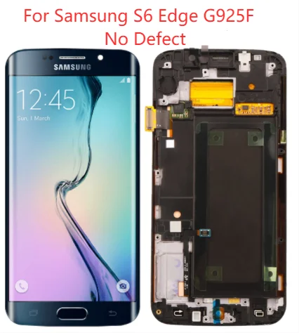 5 1 Super AMOLED S6Edge ЖК-дисплей с рамкой для Samsung Galaxy S6 край G925F сенсорный экран