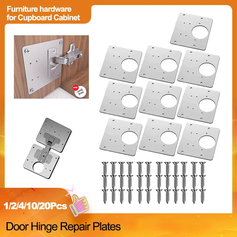 Stainless Steel Hinge Repair Plates Kitchen Cupboard Wardrobe
