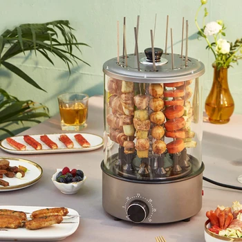 

Electric Grill Barbecue Machine Timing Household Autorotation Kebab Machine Small smoke-free BBQ Maker Doner Meat Kabob Cooker