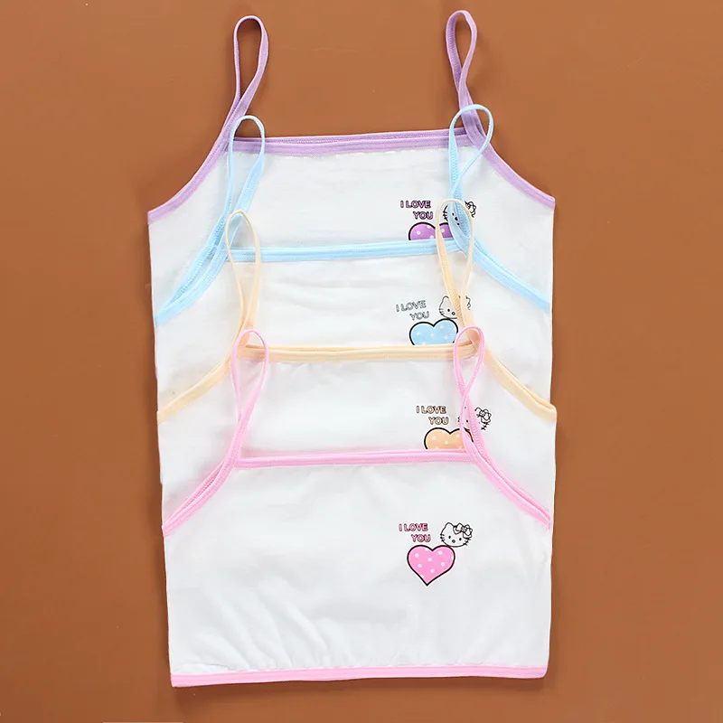 Girls Teenage Underwear Children Cotton Young Training Bra Kids Teens Puberty Crop Top 8-14 Years 3pc/Lot