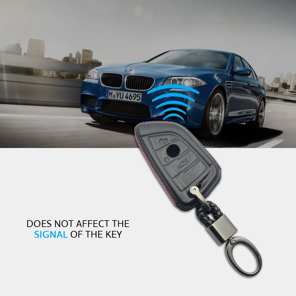 Кожаный чехол для автомобильного ключа BMW 5 серии G30 G38 F30 F20 X1 X3 X5 3/4 кнопки смарт