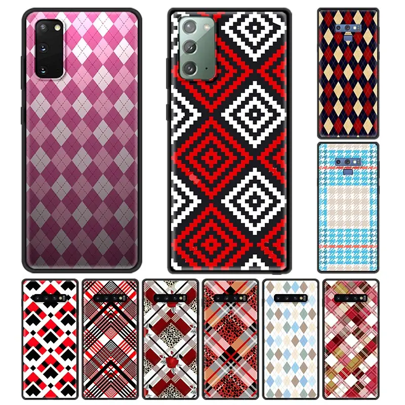 Тканевый полосатый клетчатый чехол для Samsung Galaxy S20 S8 S10 S9 Plus S10e Note 10 Lite plus 9 черные