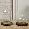 Glass Dome Bell Jar Cloche Display Jar With Wooden Base Dust Cover Home Decor Bedroom Desk Ornaments For Home Christmas Party 1