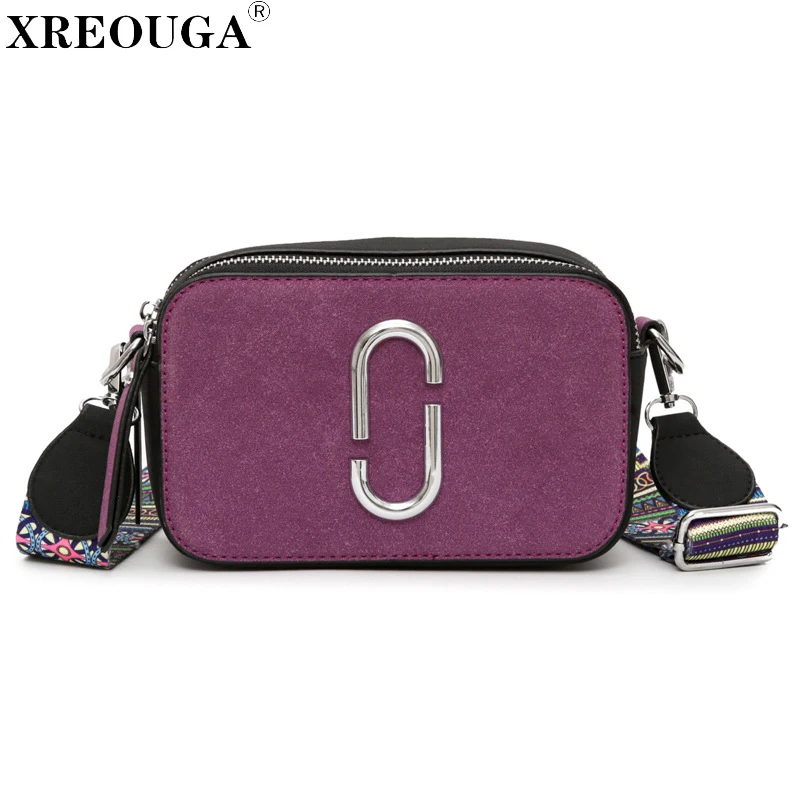 

Fahion Ladies Scrub Panelled Girls Shoulder Bag Small Clip Flap Wide Strap Ladies Handbags Brand Crossbody Bags Women Sac A Main