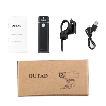 

OUTAD 600LM Bicycle Front Light Bike Flashlight Torch 4 Modes IPX6 Waterproof USB Charging Safety Light with Bracket