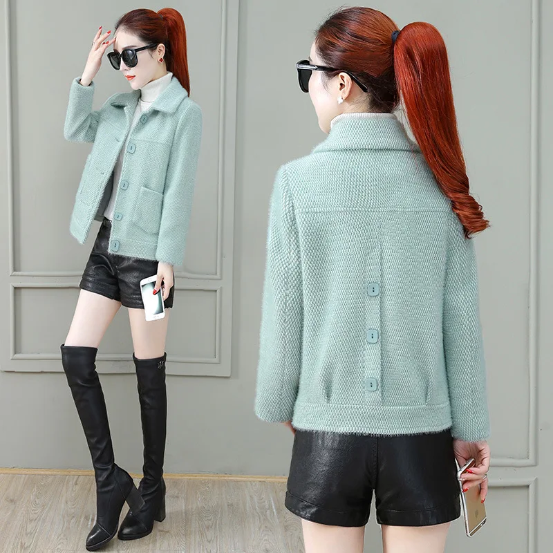 Стиль модное пальто Для женщин на осень-зиму, в Корейском стиле,-Стиль Slim Fit для похудения Элегантный тренд раскладная кровать с отложным воротником Пряжка Woole
