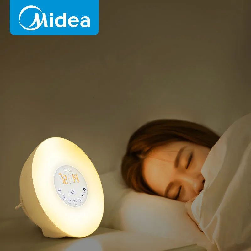 

Midea Intelligent LED Night Light Infant Feeding Bedroom Bedside Creative Colorful Atmosphere Household Alarm Clock Lamp