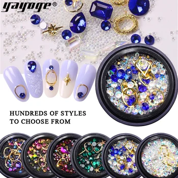 

US Shipping Yayoge Nail Decoration Set Rhinestone Glitter Flash Drill Series Mixed diamonds Design For a Manicure Decoration