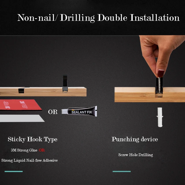 Összecsukható Kabát Állvány Kulcsok Tartó Törülköző Fogas Falra Szerelt Fa Köpeny Ruházat 2/3/4/5 Horgok A Konyhai Fürdőszoba Ajtó Polcokhoz - Image 5