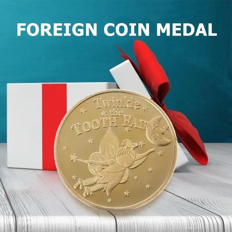 Монета без денег Зубная фея позолоченный узор эльфа физическая памятная монета