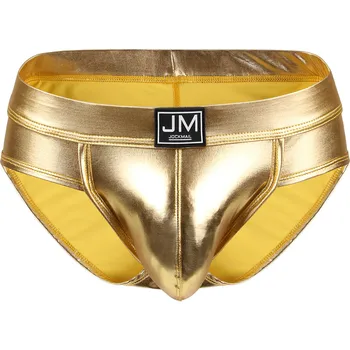

Jockmail Sexy Men Underwear Slips Hombre Thong Men Briefs Bikini Tanga Gay Underwear Penis Pouch Big Sheath Jockstrap PU Leather