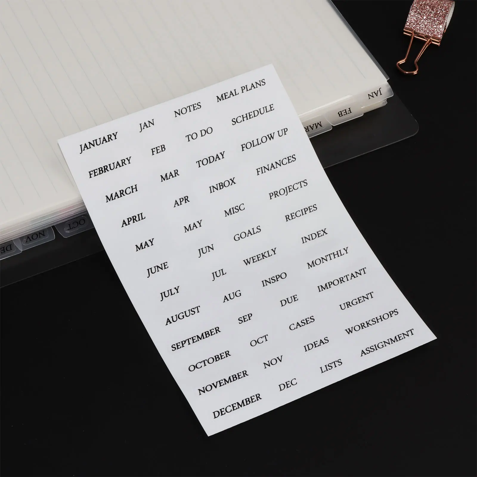 6 Hole A5 Dividers Tabs 12pcs Plain White A5 Plastic Tab Dividers Monthly Planner Clear