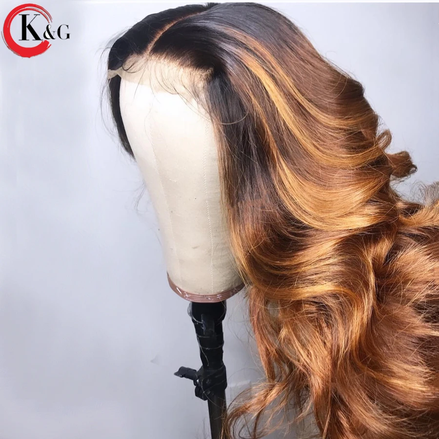 Kunang Ombre13* 4 кружевные передние человеческие волосы Wigs8'-22' с детскими волосами средний коэффициент не Реми парик шнурка отбеленные узлы предварительно выщипываемые