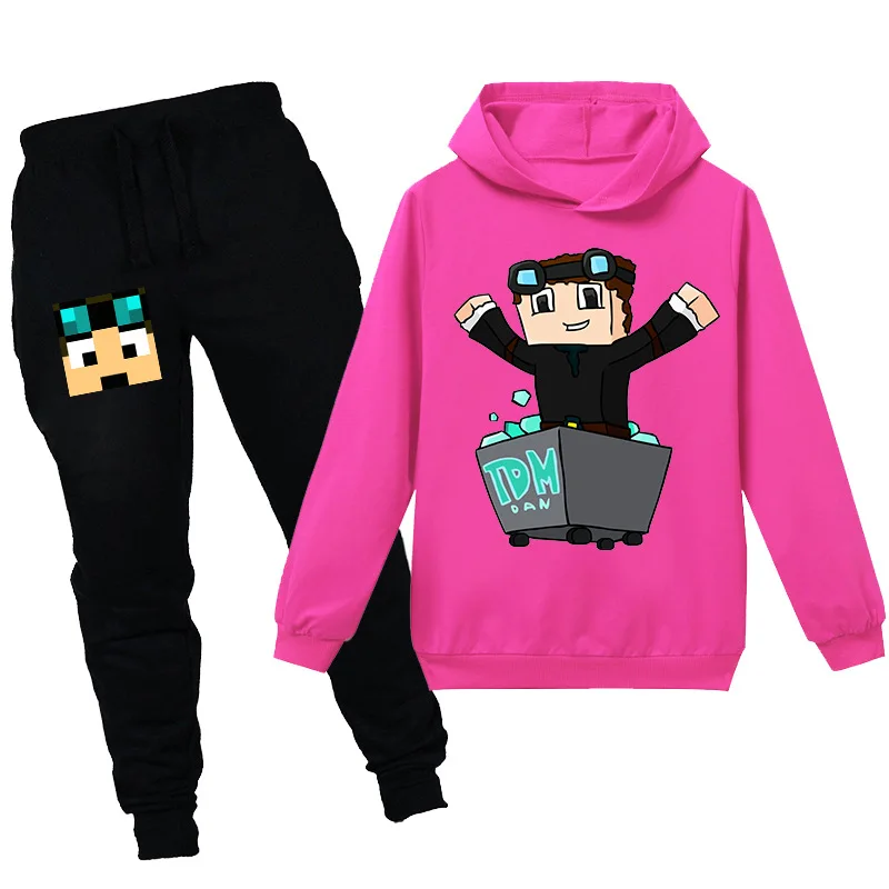

VSDDMinecrafted ebay Explosion Dan TDM Stampy Cat Graphic Kids T-shirt Set Kids Winter, spring, autumn (suitable for 6-14 years)
