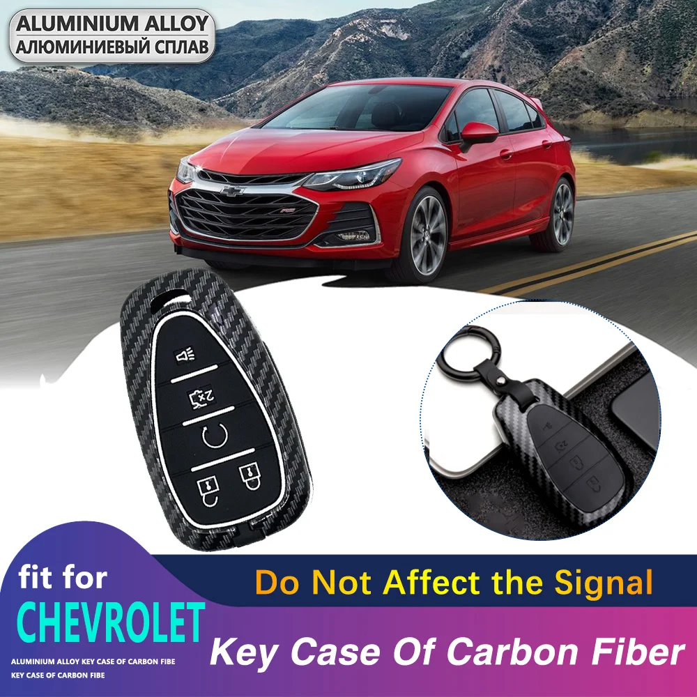 ABS Carbon Fiber Pattens Car Key Case Cover For Chevrolet Cruze Malibu Trax Equinox Camaro Button Start 4 bottons Auto Keychain |