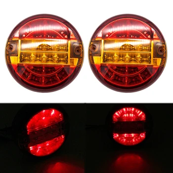 

2Pcs 4inch 20 LEDs Truck Tail Light Stop Brake Reverse Lamp for 24V Vehicles Trailer Caravan 10-30V