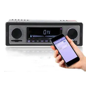 

Auto Car Radio Wireless Vintage Wireless MP3 Multimedia Player USB FM 12V 24V Classic Stereo Audio Player Car Electric