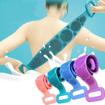 

Silicone Rubbing Towels Exfoliating Full Body Massage Shower Washing Brush Bathroom Double-Sided Rubbing Back Bath Towels