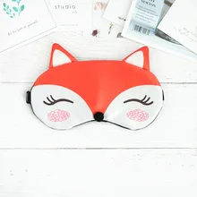С фабрики маска для глаз на основе шелка затенение дышащая лиса Мультфильм Путешествия сна глаз патч настраиваемый OEM логотип