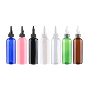 

100X100ml Cosmetic Oil Pet Shampoo Plastic Lotion Bottle Recycling Pointed Cap Refillable Squeeze Bottle Screw Cap Container