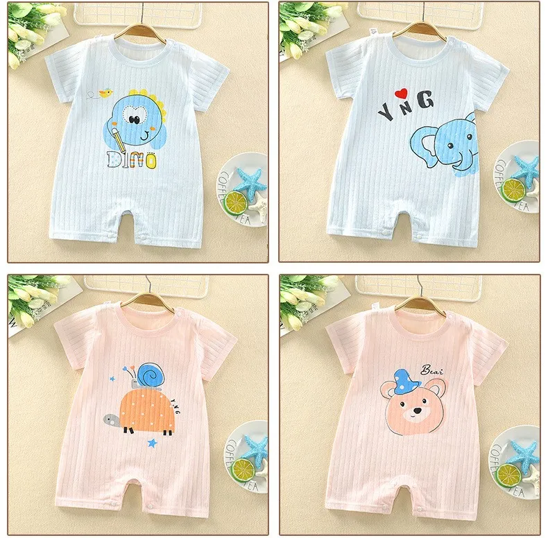 black baby bodysuits	 Cartoon Design Newborn Baby Clothes Boys And Girls Romper Pure Cotton Baby Jumpsuit Summer Short Sleeve Baby Climb Clothing Baby Bodysuits medium