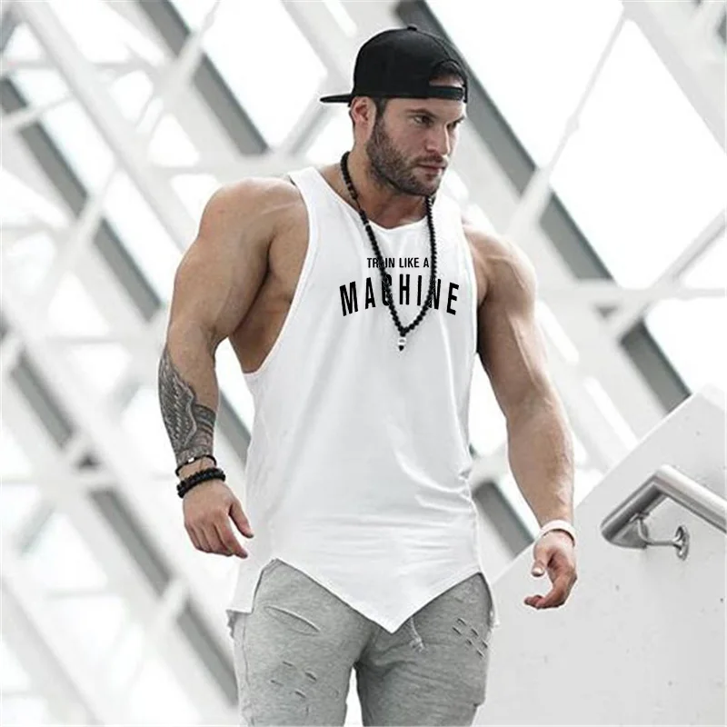 

Brand Bodybuilding Singlet Sleeveless Men's Tops Stringer Shirt Fitness Tank Top Men Gyms Clothing Cotton Breathable Muscle Vest