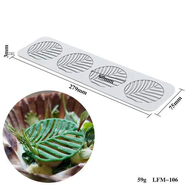 New Leaf Flower Ring Round Fondant Lace Mat Chocolate Mold DIY Baking Decoration Molecular Cuisine Printing Silicone Mold Style 9