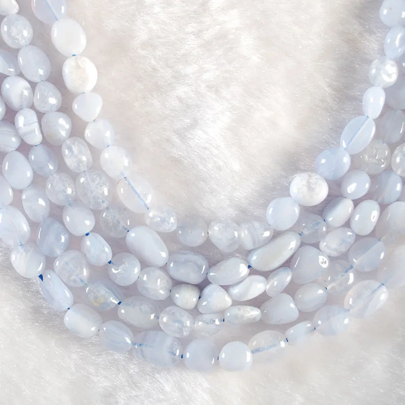 

Natural Irregular Bluelace Agate Loose Beads For Jewelry Making Beads Men Women Bracelet Necklace Gift