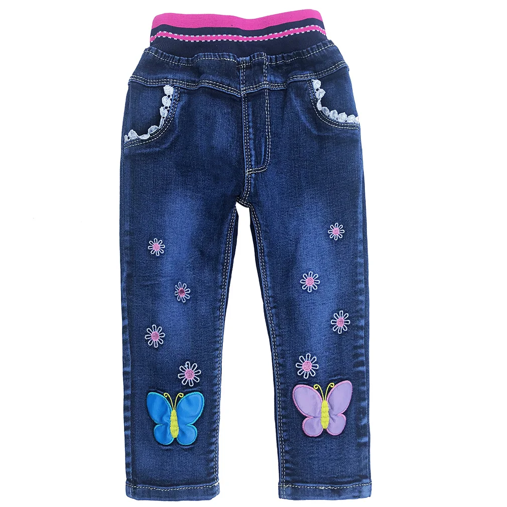 Зимние вельветовые джинсы для маленьких девочек от 18 месяцев до 5 лет джинсовые штаны детские ковбойские джинсы