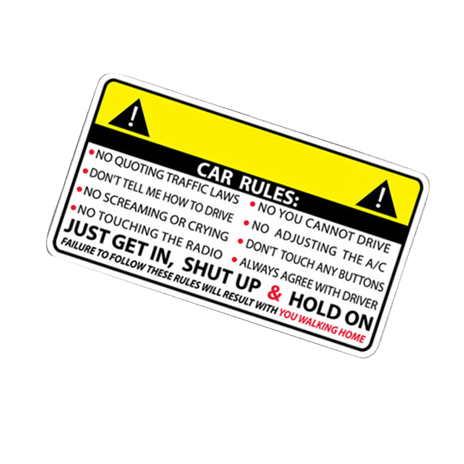 Funny Truck Safety Warning Rules Sticker Adhesive Vinyl Window Graphic Bumper Bumper Stickers