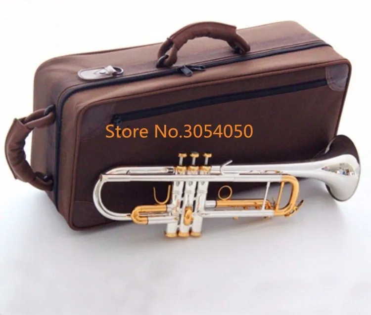 

LT180S-72 Bb super Trumpet Instruments Surface Golden Silver Plated Brass Bb Trompeta Professional Musical Instrument