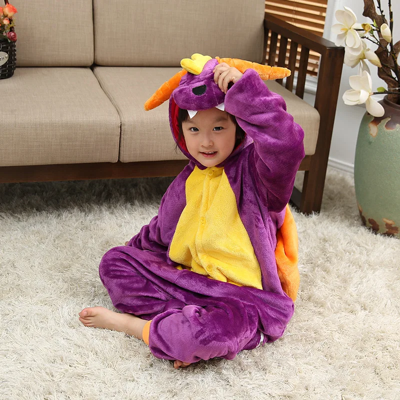 Кингуруми Детские пижамы с рисунками животных, динозавр, панда, Человек-паук, Фланелевые домашние пижамы для маленьких мальчиков и девочек