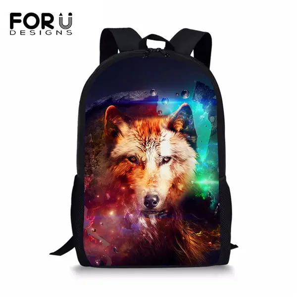 FORUDESIGNS/модные детские школьные рюкзаки с рисунком лунного волка, детские школьные сумки с героями мультфильмов, комплект из 3 предметов, сумки для книг/сумки с откидным клапаном/пеналы для ручек - Цвет: CDWX3769C