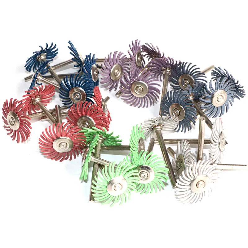 20pc/30pcs 1Inch Radial Bristle Disc Kit Abrasive Brush 1/8&quot 3mm Shank Detail Polishing Wheel for Rotary Tool Accessories |