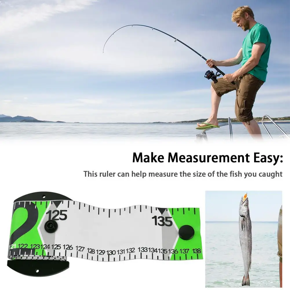 Accurate Fish Measuring Ruler PVC Carp Fishing Measurement Tape 9FR Green 