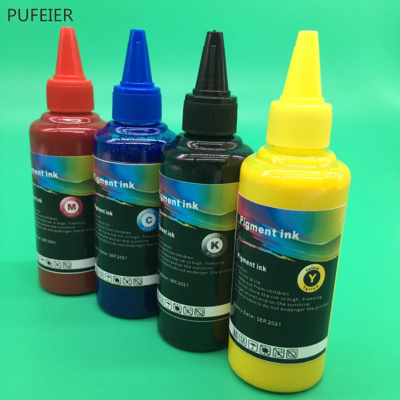 Kopen 100ML x 4 Kleur Universele Pigment Inkt Voor Epson Desktop Inkjet Printer BK C M Y Hoge Kwaliteit