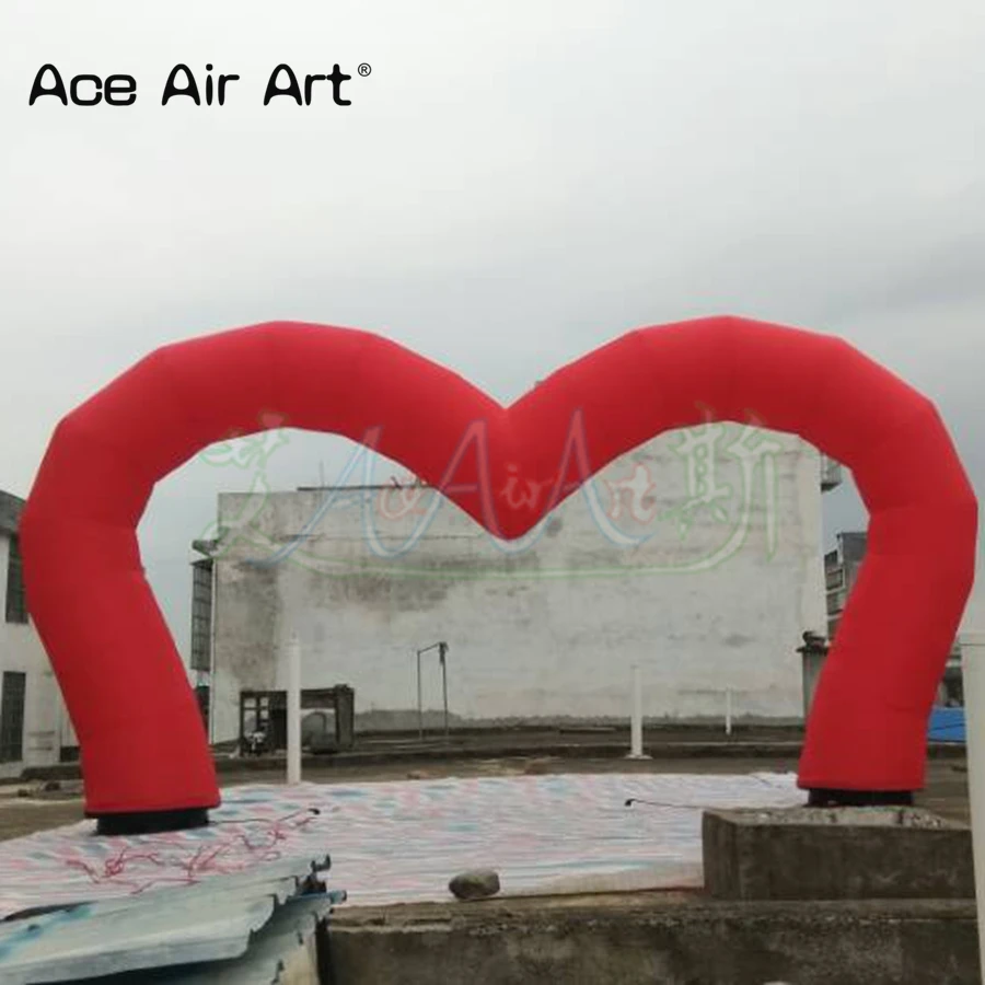 Nice-red-free-standing-love-arch-heart-shaped-archway-with-2-pcs-base-No-ropes-and