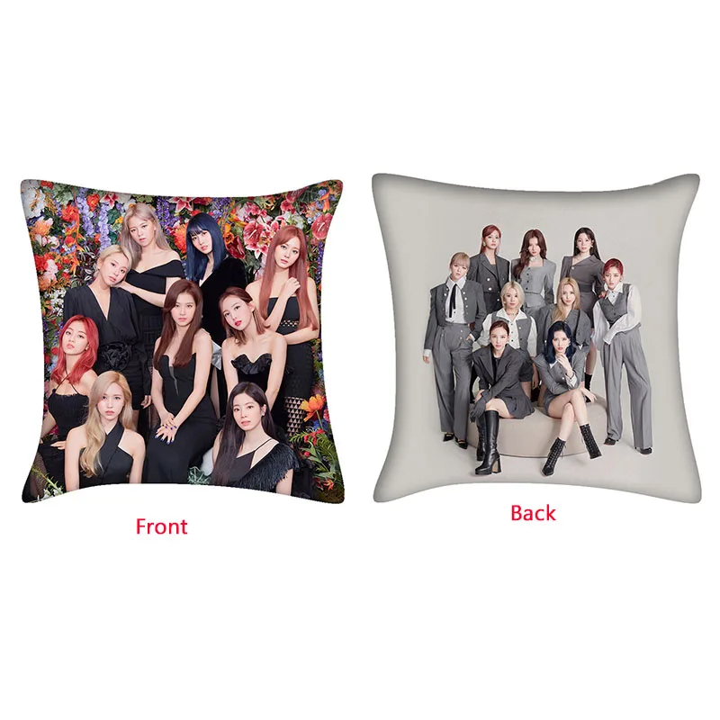 

1 PCS KPOP Pillow Cover Twice New Album I CAN'T STOP ME Double Sides Printing Pillow Cushions for Sofa Decorative