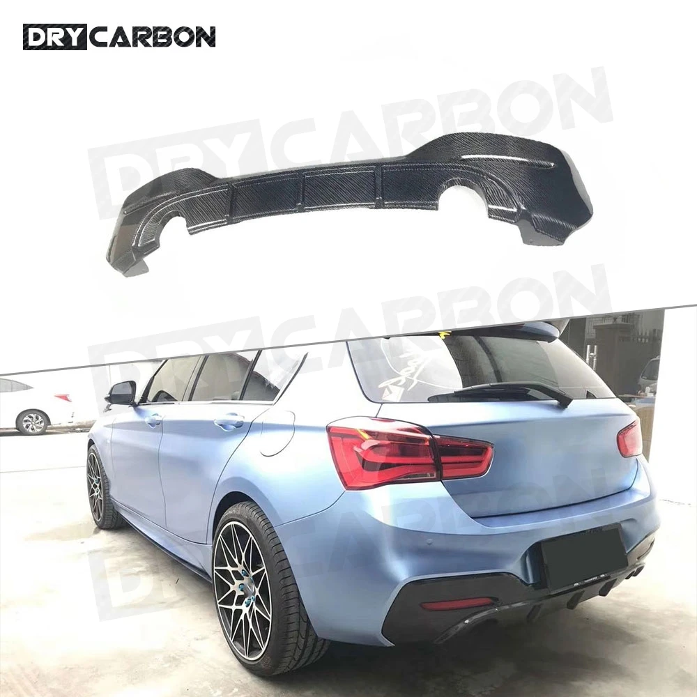 Dry Carbon Fiber Rear Bumper Lip Diffuser Spoiler For Bmw 1 Series F20 M135i M140i M Sport 2016