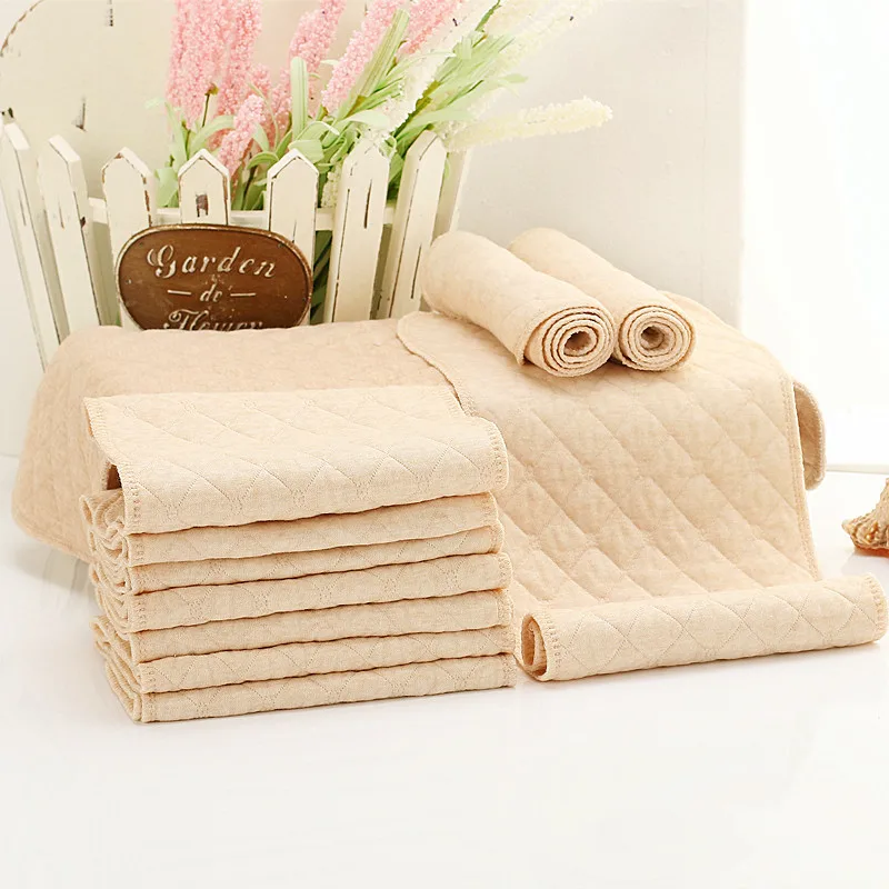 

10PCS Baby Reusable Washable Inserts Nappy Diaper Newborn Organic Colored Cotton Foldable Urine Piece Panties Cloth Diaper Liner